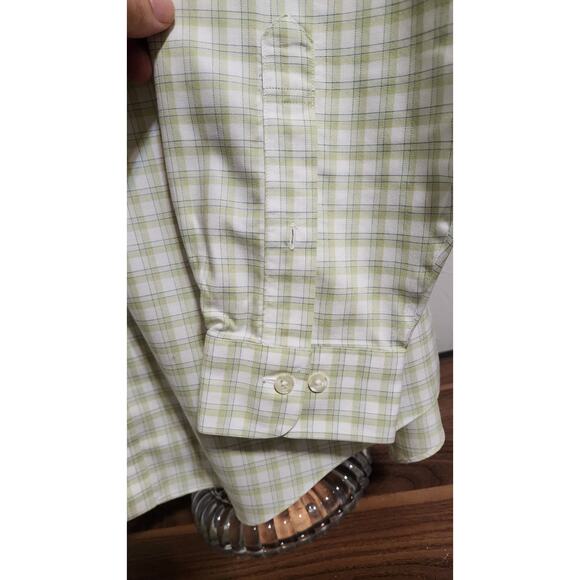Brooks Brothers 346 LS Shirt Size XL Green & White Checkered Button Down Cotton - Picture 6 of 7